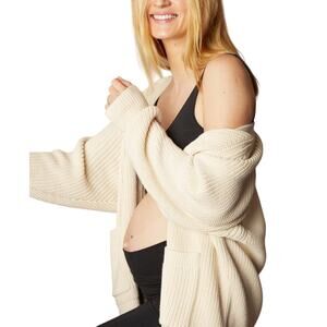 Hatch 'The Cotton' Beige Cotton Marlow Cardigan Size 3